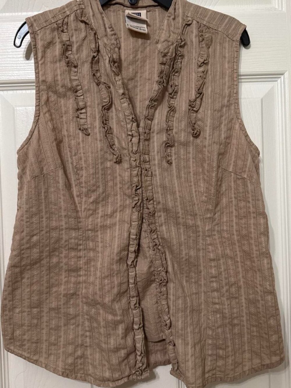 Faded Glory brown 100% botton corset tank with ruffles #boho #festival